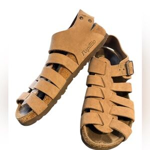 Birkenstock Papillio Phoenix fisherman leather cork 36 narrow snap buckle sandal